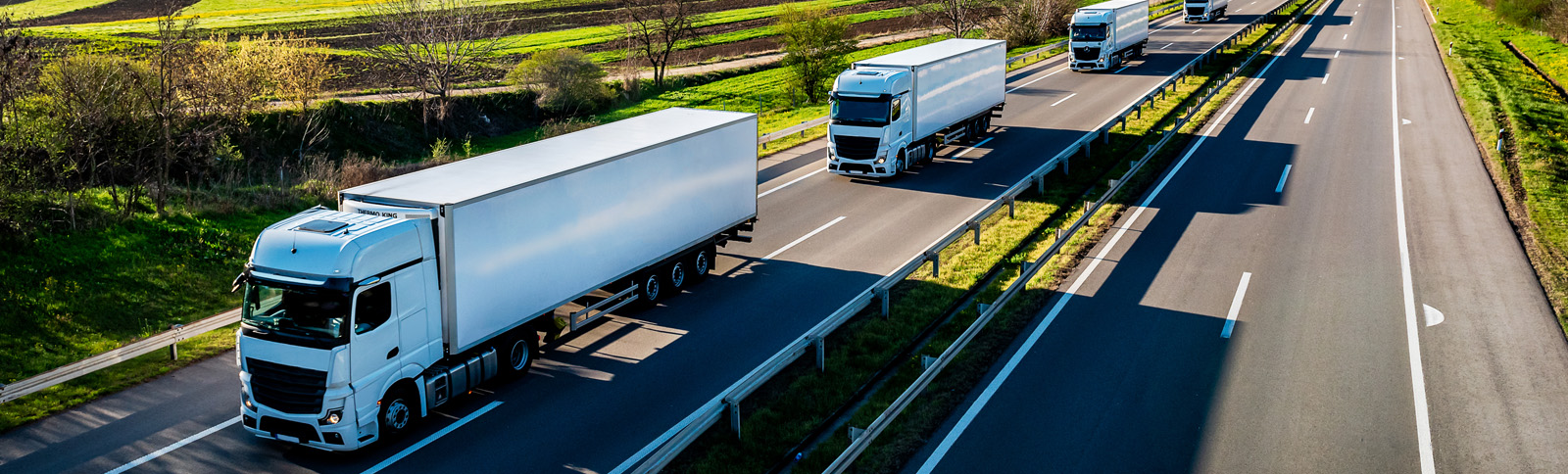 Supply Chain transport trucks on highway